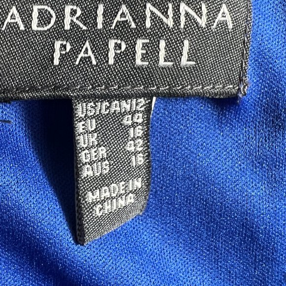 πAdrianna Papell Royal Blue Dress with Overlay Top - Picture 13 of 15